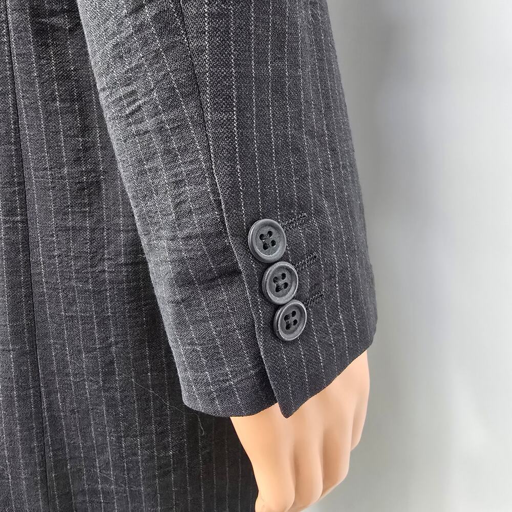 GIORGIO ARMANI Made in Italy Pinstripe Double Breasted Jacket Sz 42L Pure Wool - Picture 8 of 13